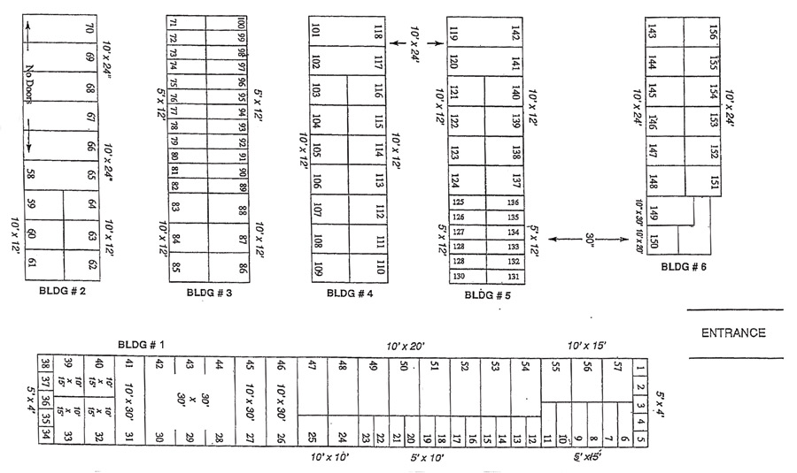 northside-floor-plan At Northside Self Storage we have 17,920 square feet of storage available in 143 units consisting of 10 different sizes with exterior access to fit your storage needs.